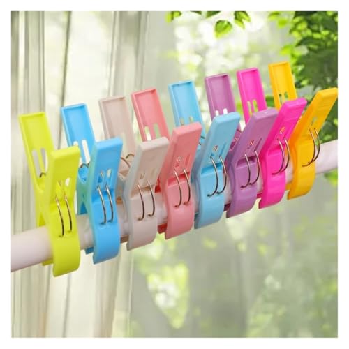 4 pcs Large Clothes Pins Beach Towel Clips Strong Grip Windproof Drying for Bed Sheets Blankets Indoor Outdoor Laundry for Clothes(A-8PCS)